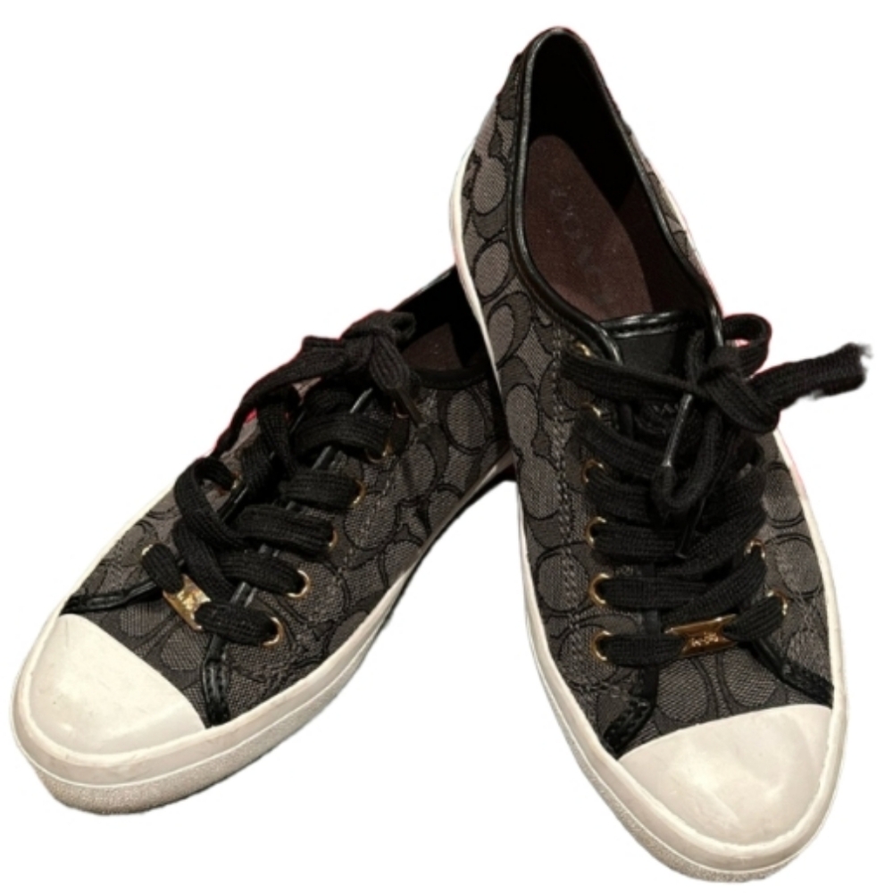 COACH Empire Outline C/Nap Signature Logo Lace Up CC Sneakers EUC - Picture 4 of 14